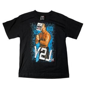 2007 Chris Jericho Y2J WWE Wrestling Full Color Shirt Y2K Kids Medium NOS‎